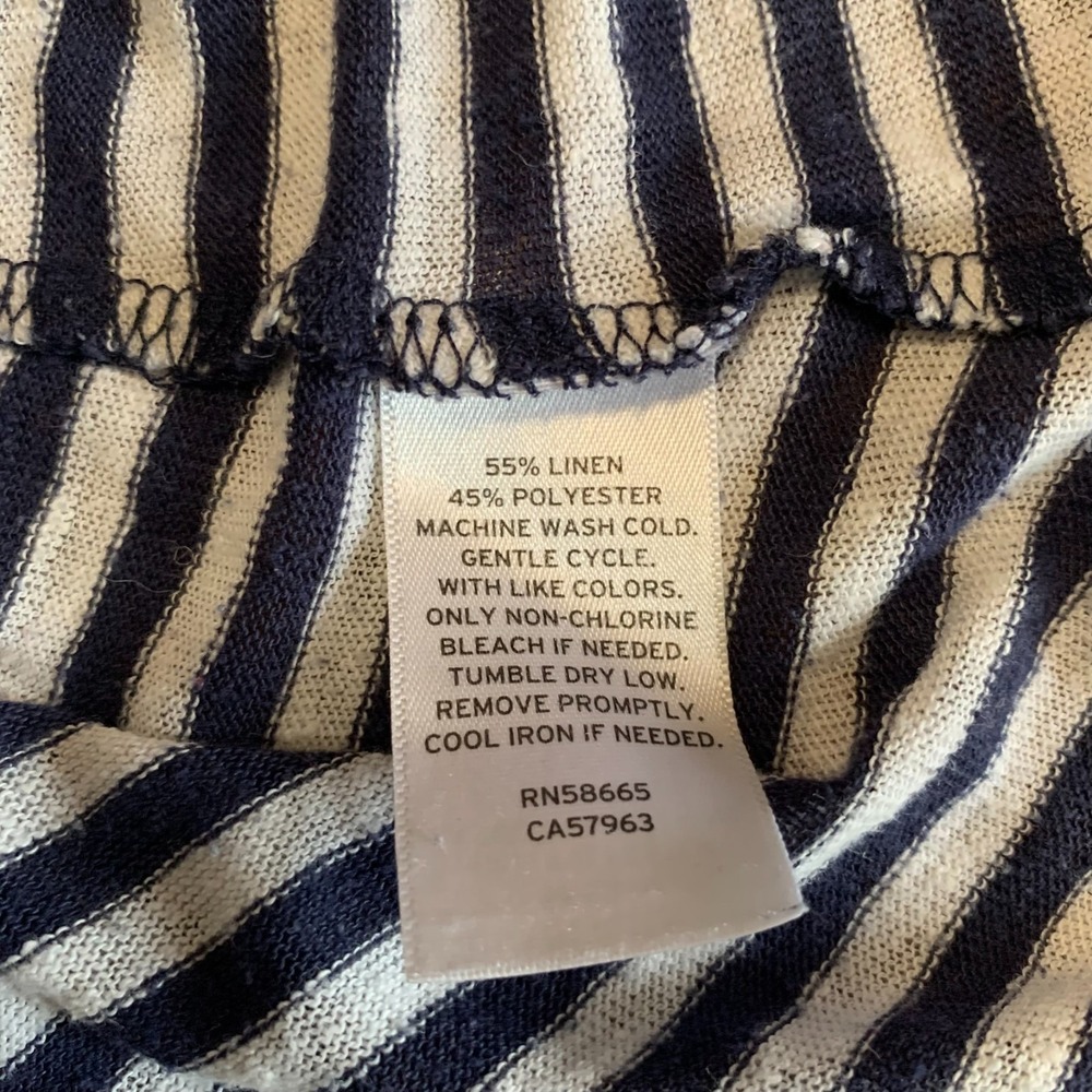 J Crew & Caslon Striped Linen Blend V-Neck T-Shirt Bundle Blue White Medium - Picture 6 of 11